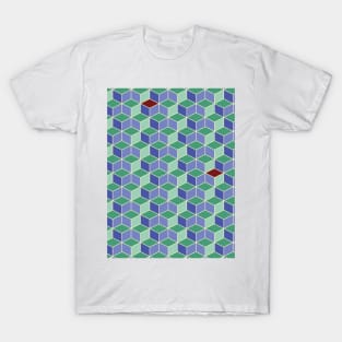 3D geometric pattern -  colorful cube pattern T-Shirt